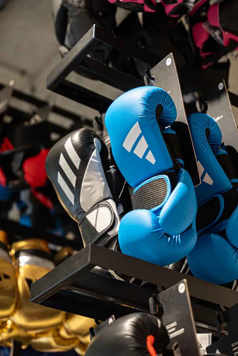 Kickboxing pad work session at the Gymnasia camp